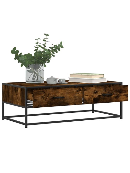 Konferenční stolek kouřový dub 100 x 50 x 35 cm kompozit a kov