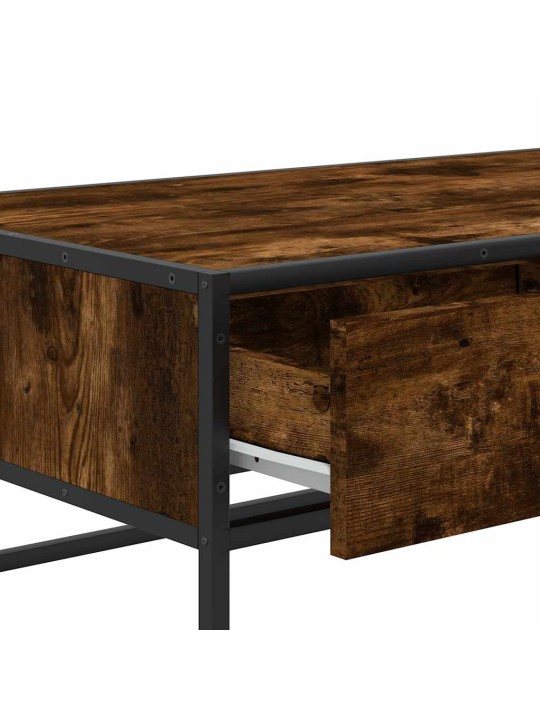 Konferenční stolek kouřový dub 100 x 50 x 35 cm kompozit a kov
