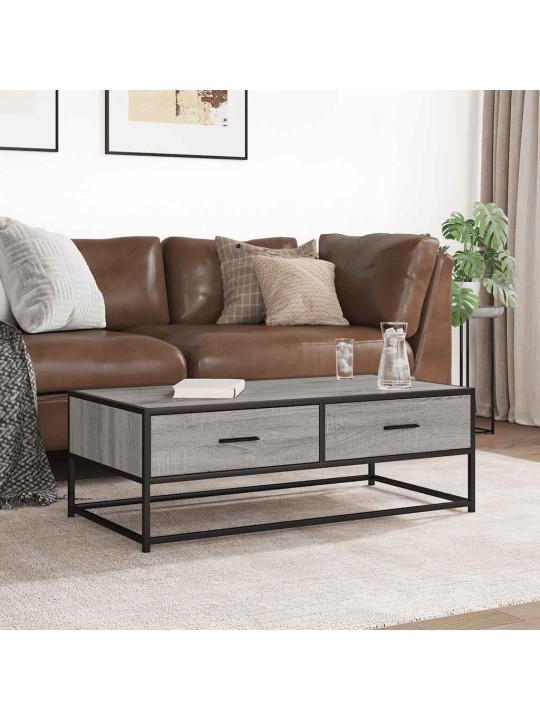 Konferenční stolek šedý sonoma 100 x 50 x 35 cm kompozit a kov