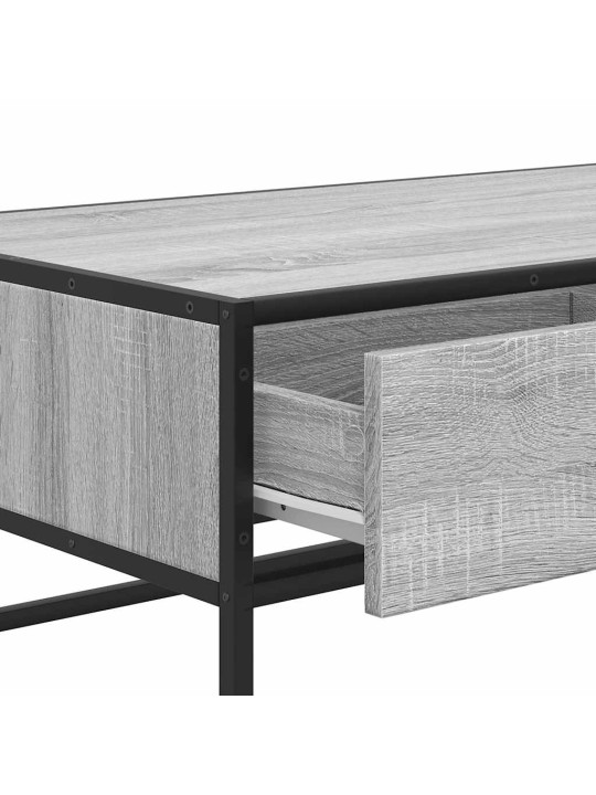 Konferenční stolek šedý sonoma 100 x 50 x 35 cm kompozit a kov