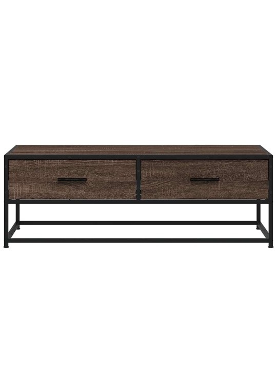 Konferenční stolek hnědý dub 100 x 50 x 35 cm kompozit a kov