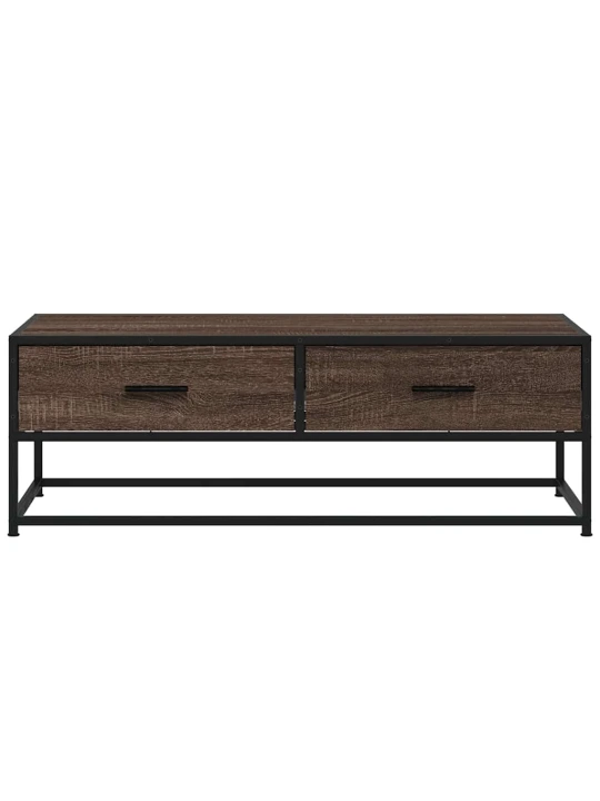 Konferenční stolek hnědý dub 100 x 50 x 35 cm kompozit a kov