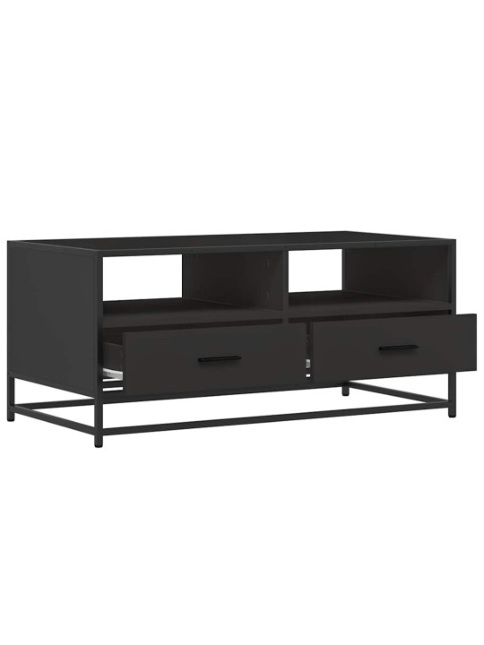 Konferenční stolek černý 100x50x45 cm kompozitní dřevo a kov