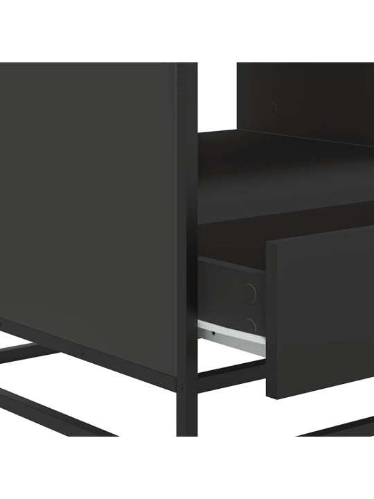 Konferenční stolek černý 100x50x45 cm kompozitní dřevo a kov