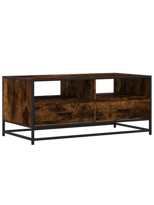 Konferenční stolek kouřový dub 100 x 50 x 45 cm kompozit a kov