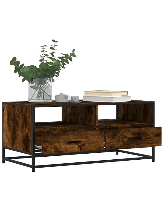 Konferenční stolek kouřový dub 100 x 50 x 45 cm kompozit a kov