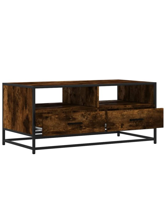Konferenční stolek kouřový dub 100 x 50 x 45 cm kompozit a kov