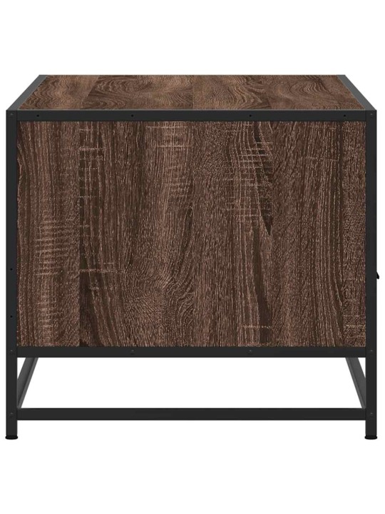 Konferenční stolek hnědý dub 100 x 50 x 45 cm kompozit a kov