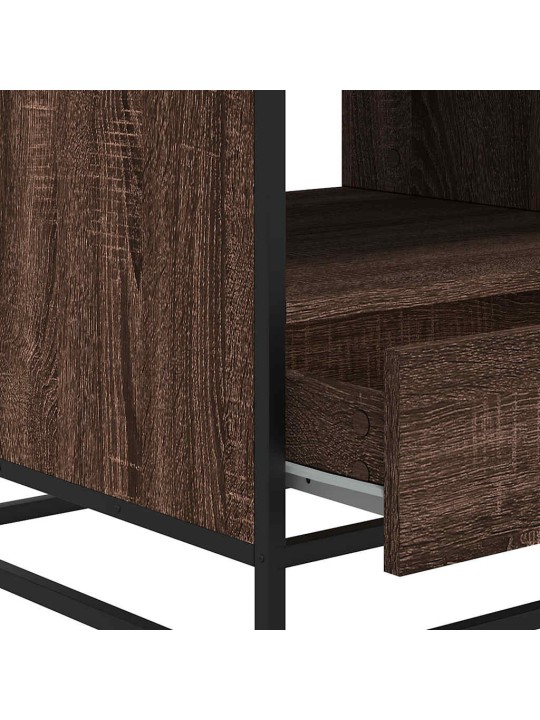 Konferenční stolek hnědý dub 100 x 50 x 45 cm kompozit a kov