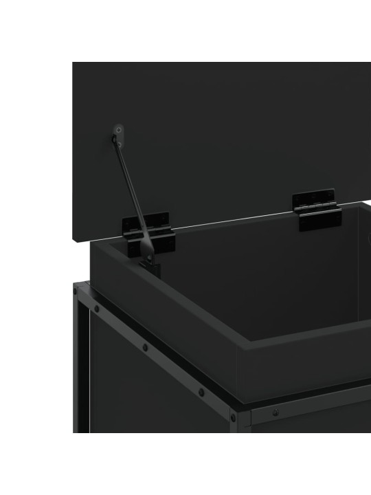 Úložný box s víkem černý 40 x 40 x 51,5 cm kompozitní dřevo
