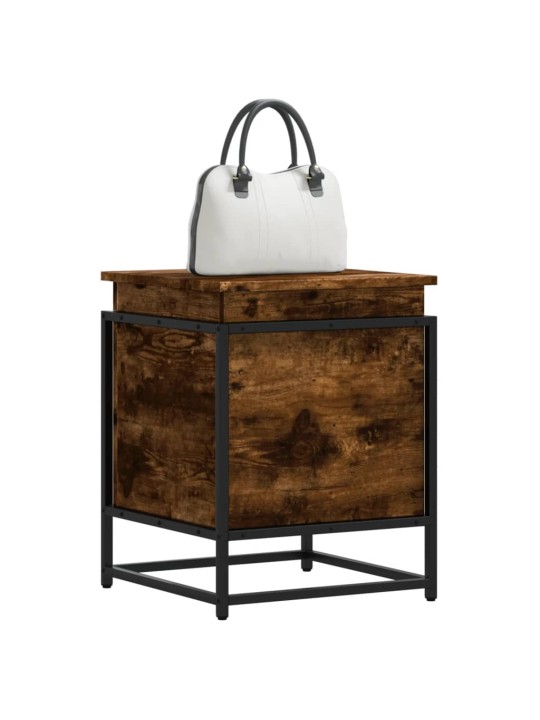 Úložný box s víkem kouřový dub 40x40x51,5 cm kompozitní dřevo