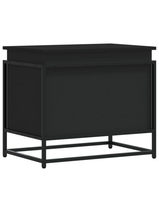 Úložný box s víkem černý 60 x 40 x 51,5 cm kompozitní dřevo