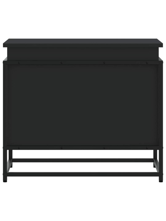 Úložný box s víkem černý 60 x 40 x 51,5 cm kompozitní dřevo