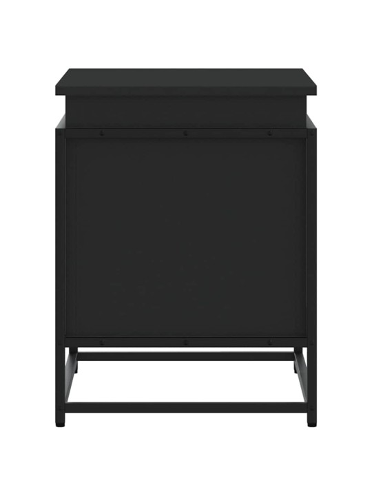 Úložný box s víkem černý 60 x 40 x 51,5 cm kompozitní dřevo