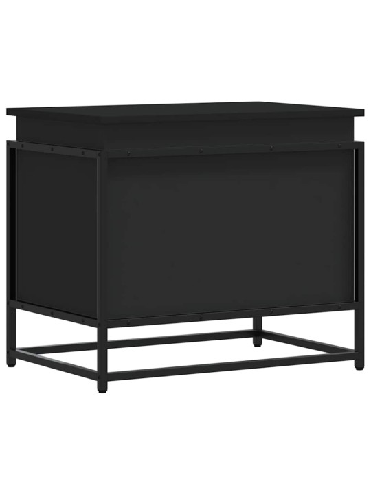Úložný box s víkem černý 60 x 40 x 51,5 cm kompozitní dřevo