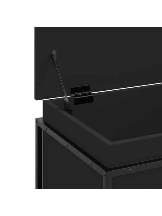 Úložný box s víkem černý 60 x 40 x 51,5 cm kompozitní dřevo