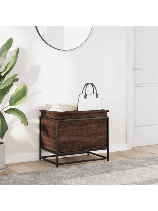 Úložný box s víkem hnědý dub 60x40x51,5 cm kompozitní dřevo