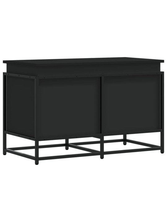 Úložný box s víkem černý 80 x 40 x 51,5 cm kompozitní dřevo