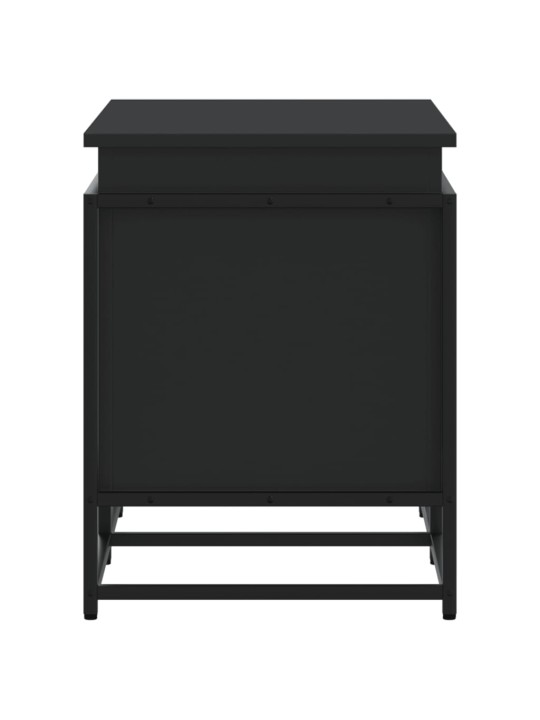 Úložný box s víkem černý 80 x 40 x 51,5 cm kompozitní dřevo