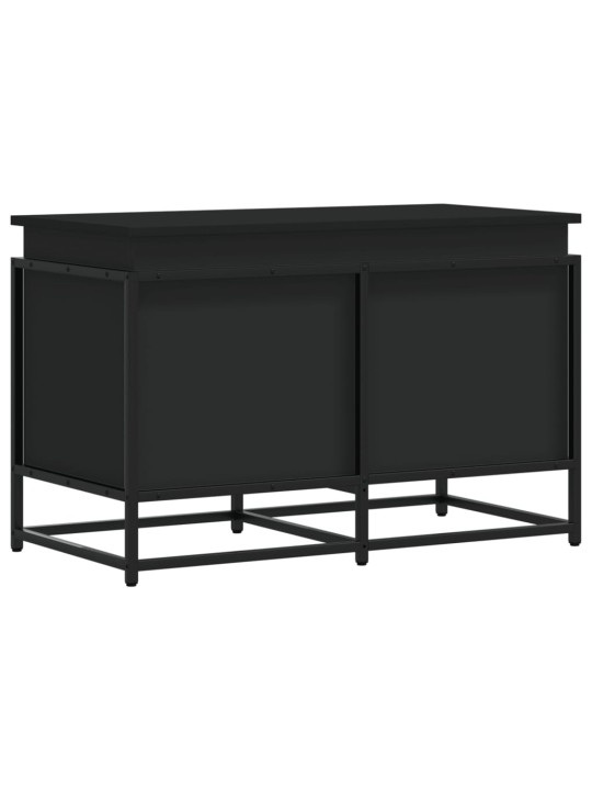 Úložný box s víkem černý 80 x 40 x 51,5 cm kompozitní dřevo