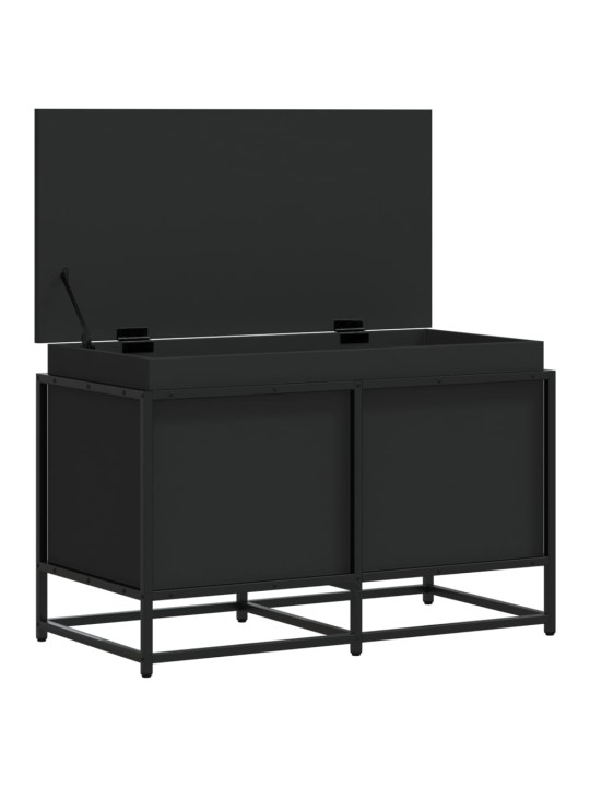 Úložný box s víkem černý 80 x 40 x 51,5 cm kompozitní dřevo