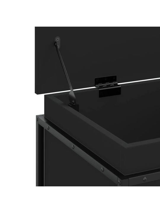 Úložný box s víkem černý 80 x 40 x 51,5 cm kompozitní dřevo