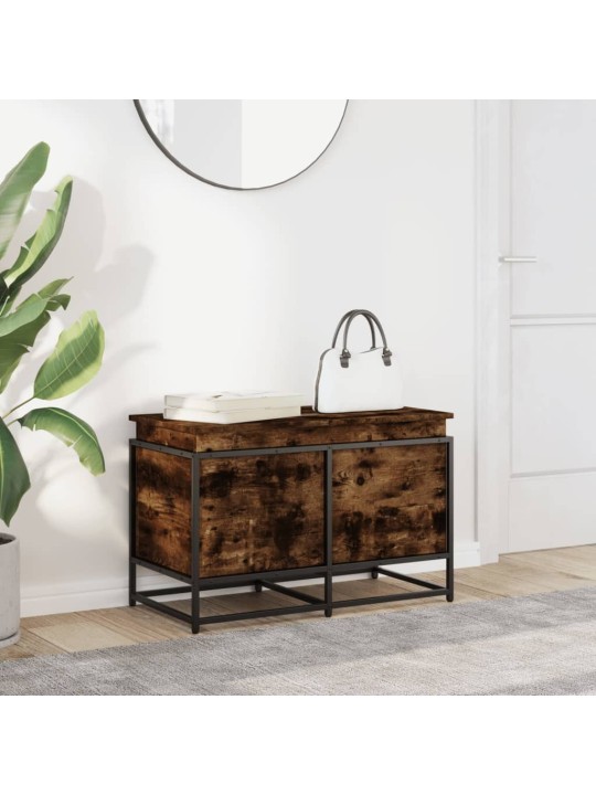 Úložný box s víkem kouřový dub 80x40x51,5 cm kompozitní dřevo