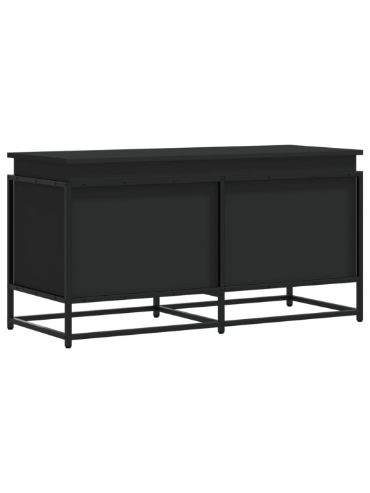 Úložný box s víkem černý 100 x 40 x 51,5 cm kompozitní dřevo