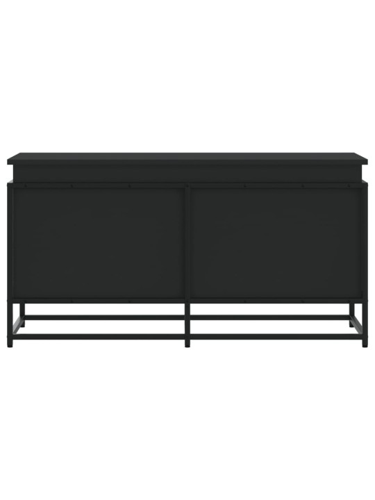 Úložný box s víkem černý 100 x 40 x 51,5 cm kompozitní dřevo