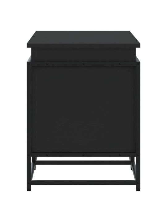 Úložný box s víkem černý 100 x 40 x 51,5 cm kompozitní dřevo