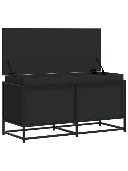 Úložný box s víkem černý 100 x 40 x 51,5 cm kompozitní dřevo
