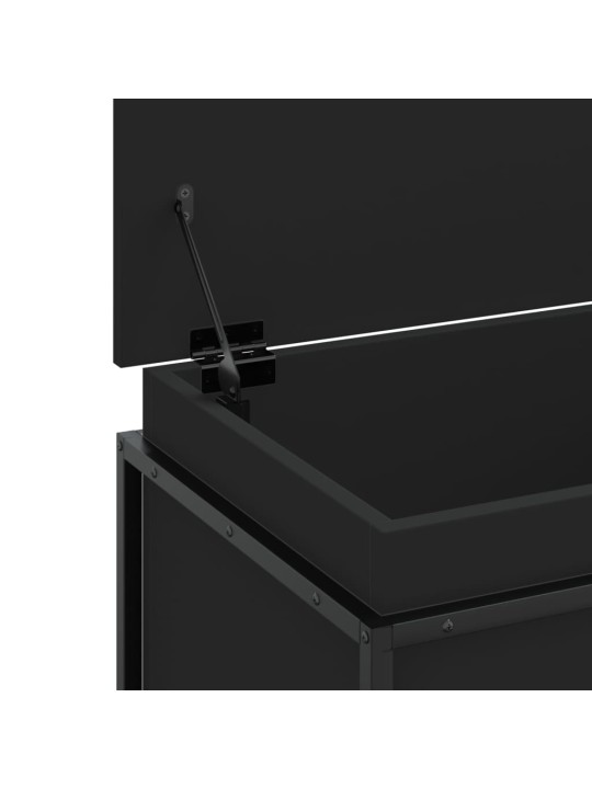 Úložný box s víkem černý 100 x 40 x 51,5 cm kompozitní dřevo
