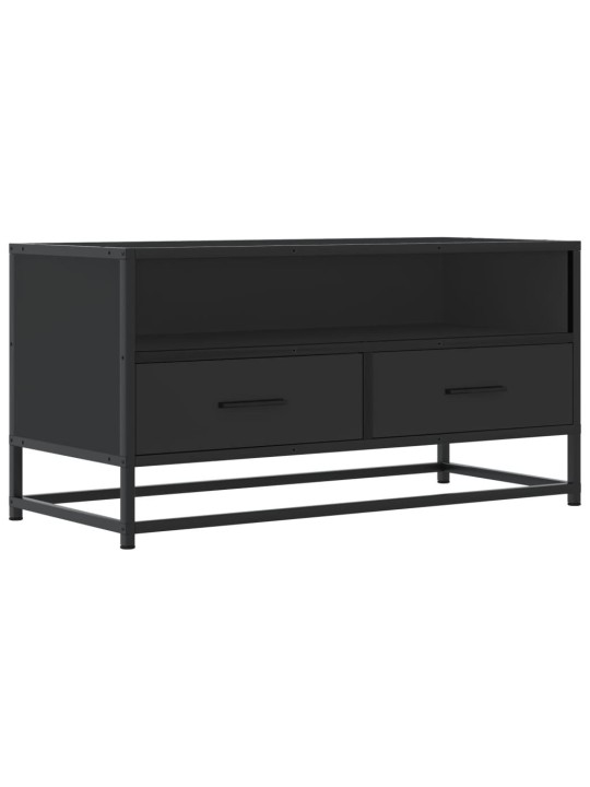 TV skříňka černá 80 x 34,5 x 40 cm kompozitní dřevo a kov
