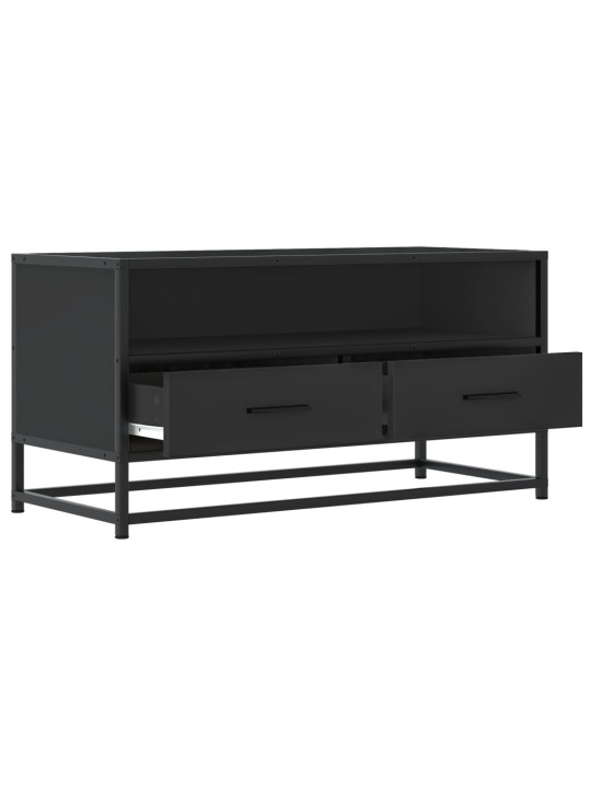 TV skříňka černá 80 x 34,5 x 40 cm kompozitní dřevo a kov