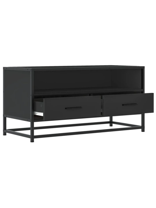 TV skříňka černá 80 x 34,5 x 40 cm kompozitní dřevo a kov