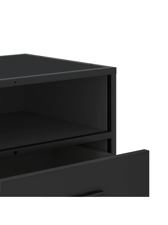 TV skříňka černá 80 x 34,5 x 40 cm kompozitní dřevo a kov