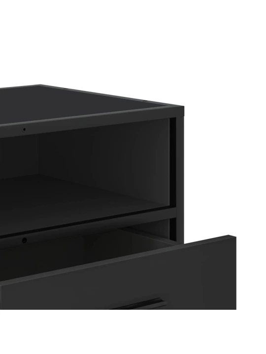 TV skříňka černá 80 x 34,5 x 40 cm kompozitní dřevo a kov