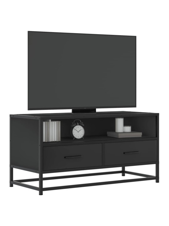 TV skříňka černá 80 x 34,5 x 40 cm kompozitní dřevo a kov