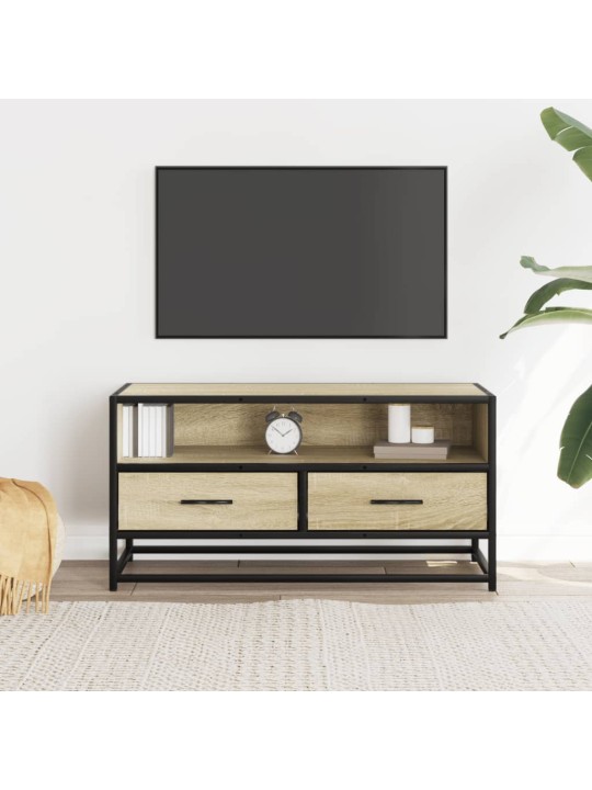 TV skříňka dub sonoma 80 x 34,5 x 40 cm kompozitní dřevo a kov