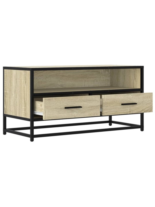 TV skříňka dub sonoma 80 x 34,5 x 40 cm kompozitní dřevo a kov
