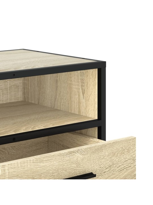 TV skříňka dub sonoma 80 x 34,5 x 40 cm kompozitní dřevo a kov
