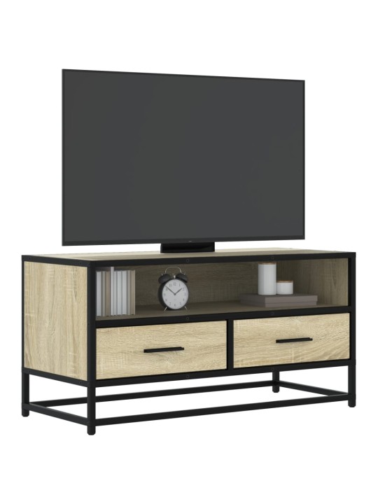 TV skříňka dub sonoma 80 x 34,5 x 40 cm kompozitní dřevo a kov