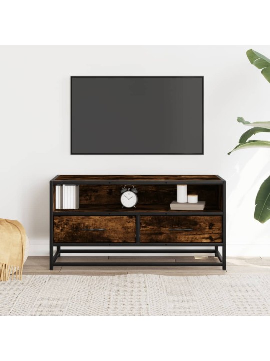 TV skříňka kouřový dub 80 x 34,5 x 40 cm kompozitní dřevo a kov