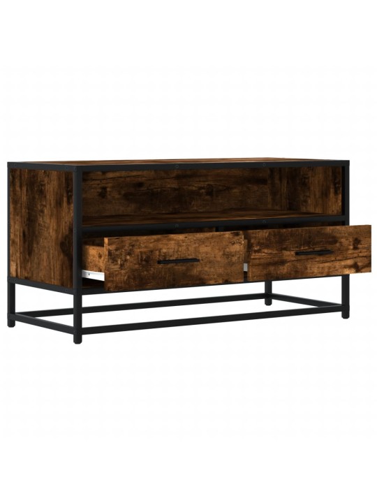 TV skříňka kouřový dub 80 x 34,5 x 40 cm kompozitní dřevo a kov