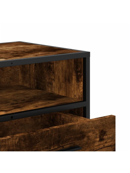 TV skříňka kouřový dub 80 x 34,5 x 40 cm kompozitní dřevo a kov