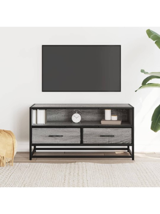 TV skříňka šedá sonoma 80 x 34,5 x 40 cm kompozitní dřevo a kov