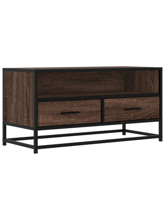 TV skříňka hnědý dub 80 x 34,5 x 40 cm kompozitní dřevo a kov