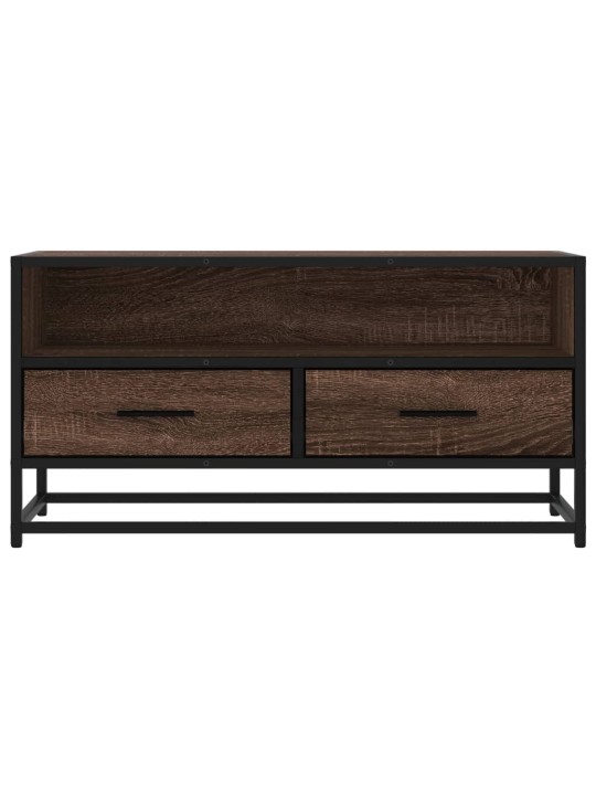 TV skříňka hnědý dub 80 x 34,5 x 40 cm kompozitní dřevo a kov