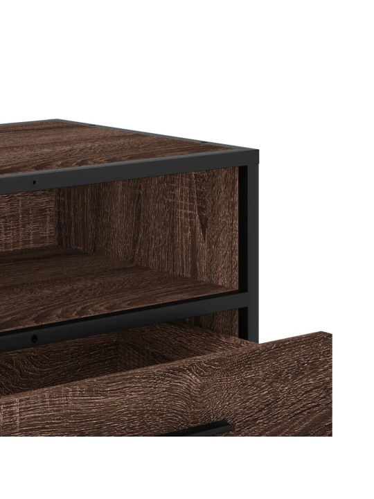TV skříňka hnědý dub 80 x 34,5 x 40 cm kompozitní dřevo a kov