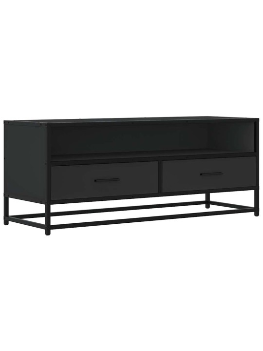 Tv skříňka černá 100 x 34,5 x 40 cm kompozitní dřevo a kov
